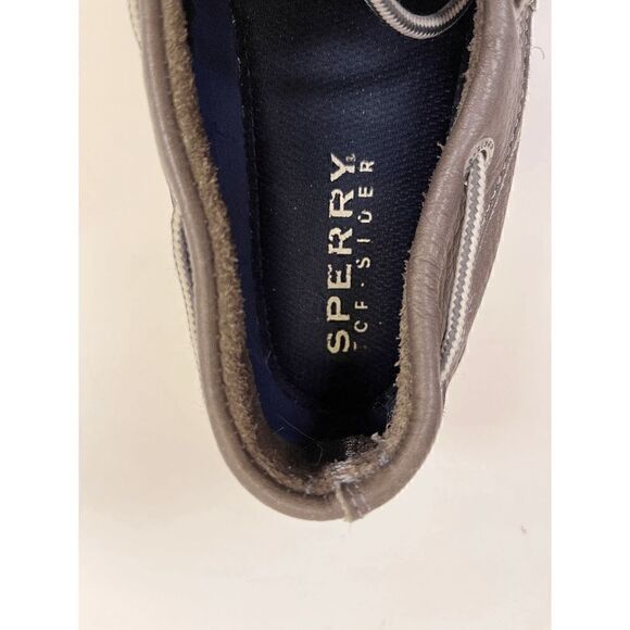 Sperry Mens Top-Sider Leather LEEWARD 2-EYE Boat Shoes Taupe Grey Size 9M - Picture 6 of 7